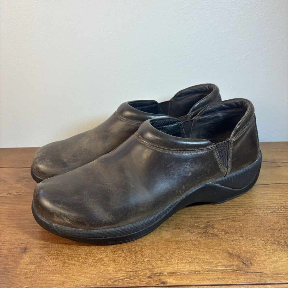 Dansko Wynn Clogs Loafers Shoes Mens 11.5-12 US 45 EU Brown Leather Slip On